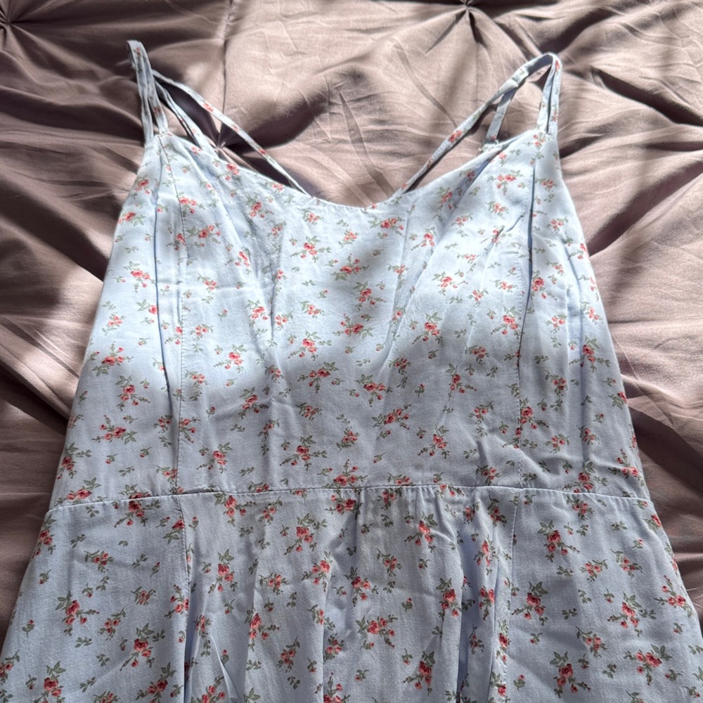 Garage Light Blue Floral Mini Dress